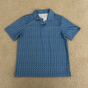 Vineyard Vines Blue Micro-Pattern lacrosse stick Boy’s Golf Polo